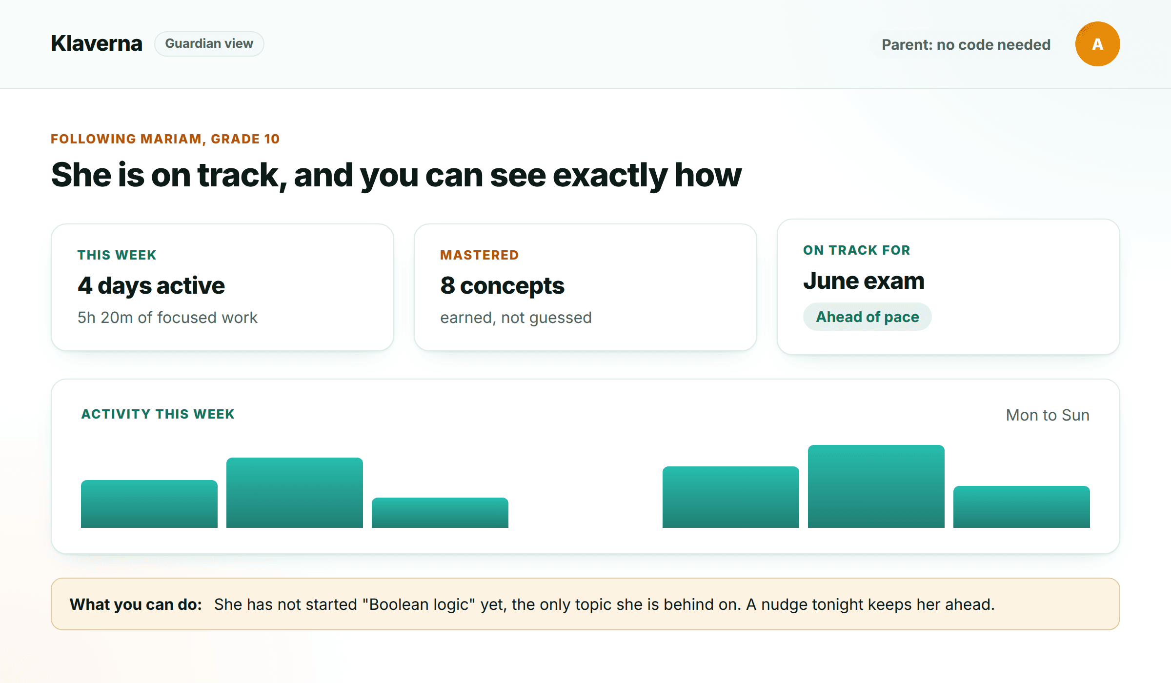Guardian dashboard